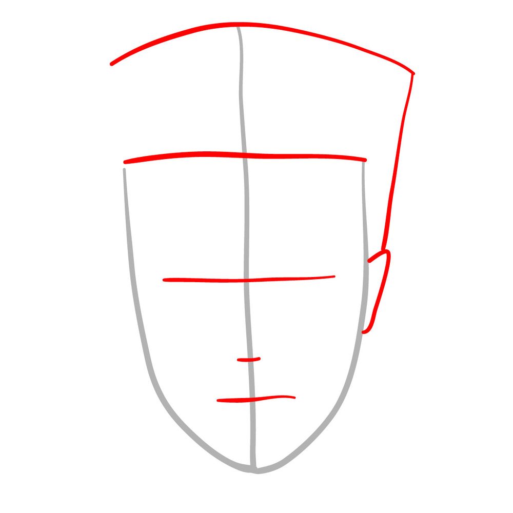 How to draw XXXTentacion's face (half skull) - step 02