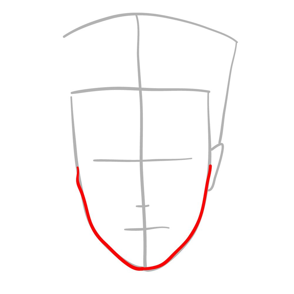 How to draw XXXTentacion's face (half skull) - step 03