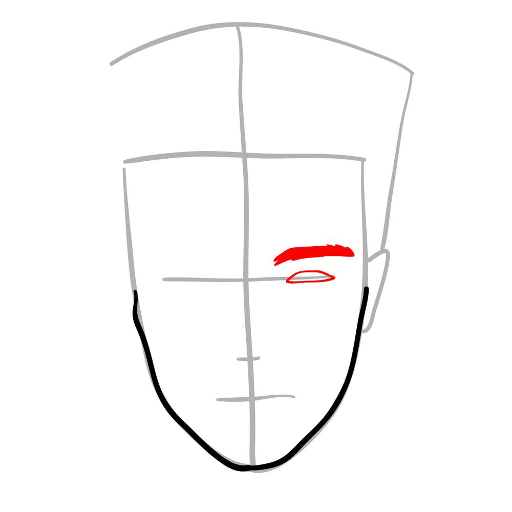 How to draw XXXTentacion's face (half skull) - step 04