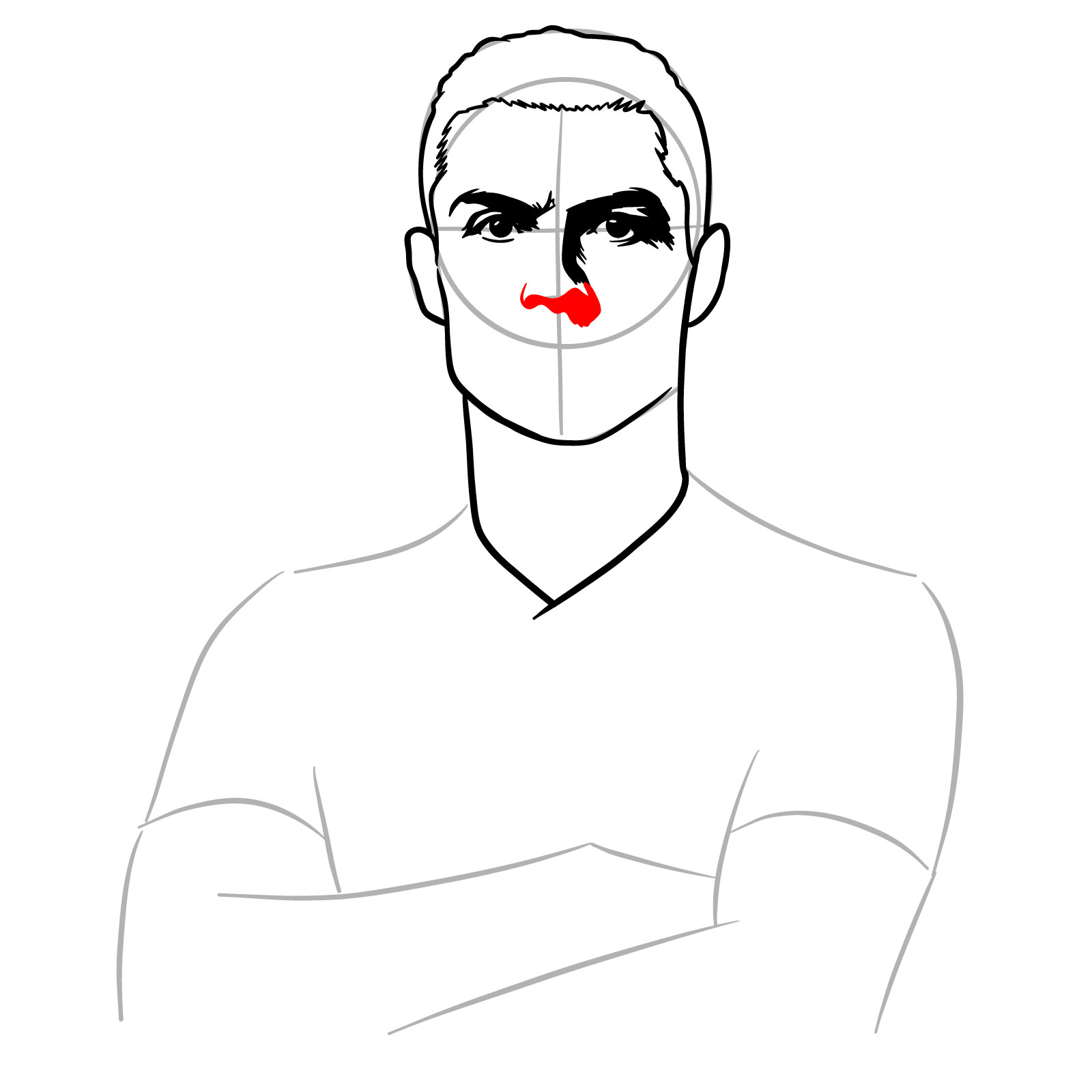 How to Draw Ronaldo - step 10