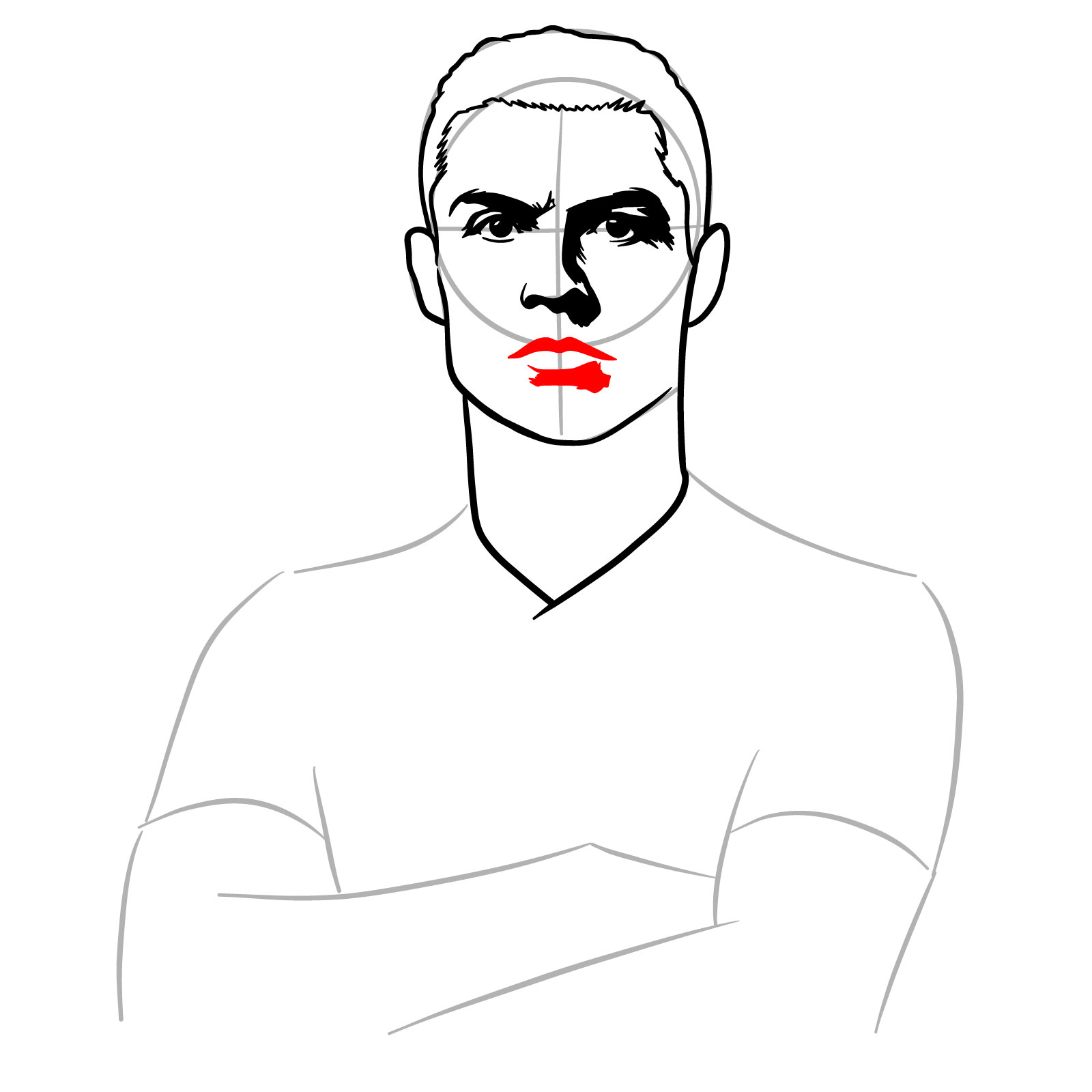 How to Draw Ronaldo - step 11
