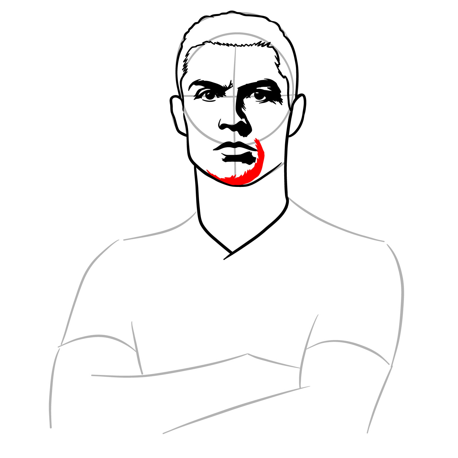 How to Draw Ronaldo - step 12