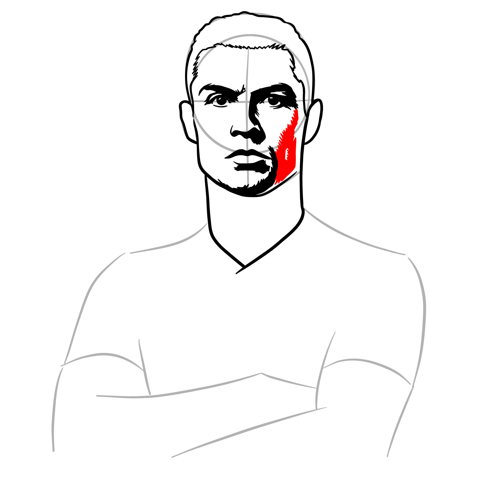 How to Draw Ronaldo - step 13