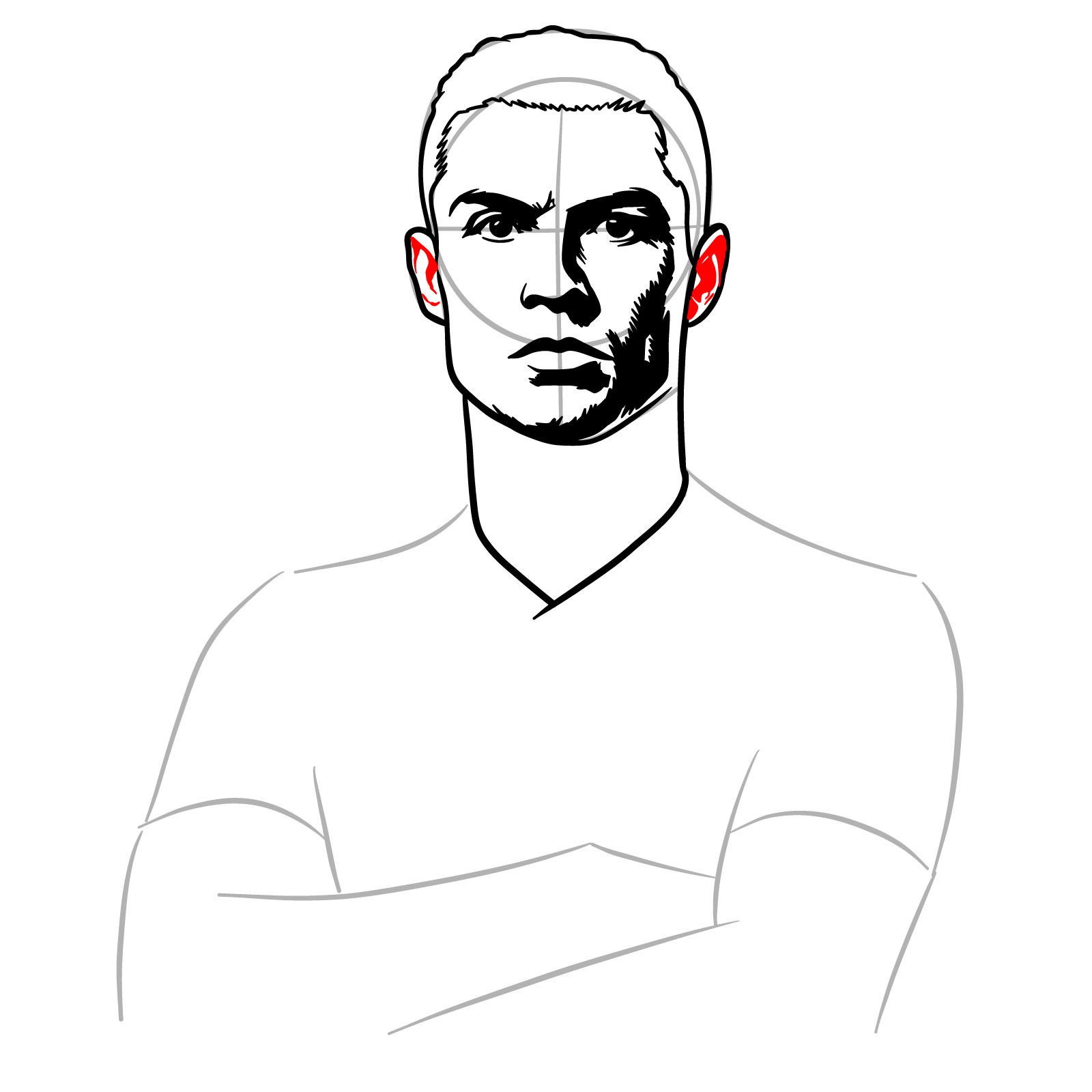How to Draw Ronaldo - step 14