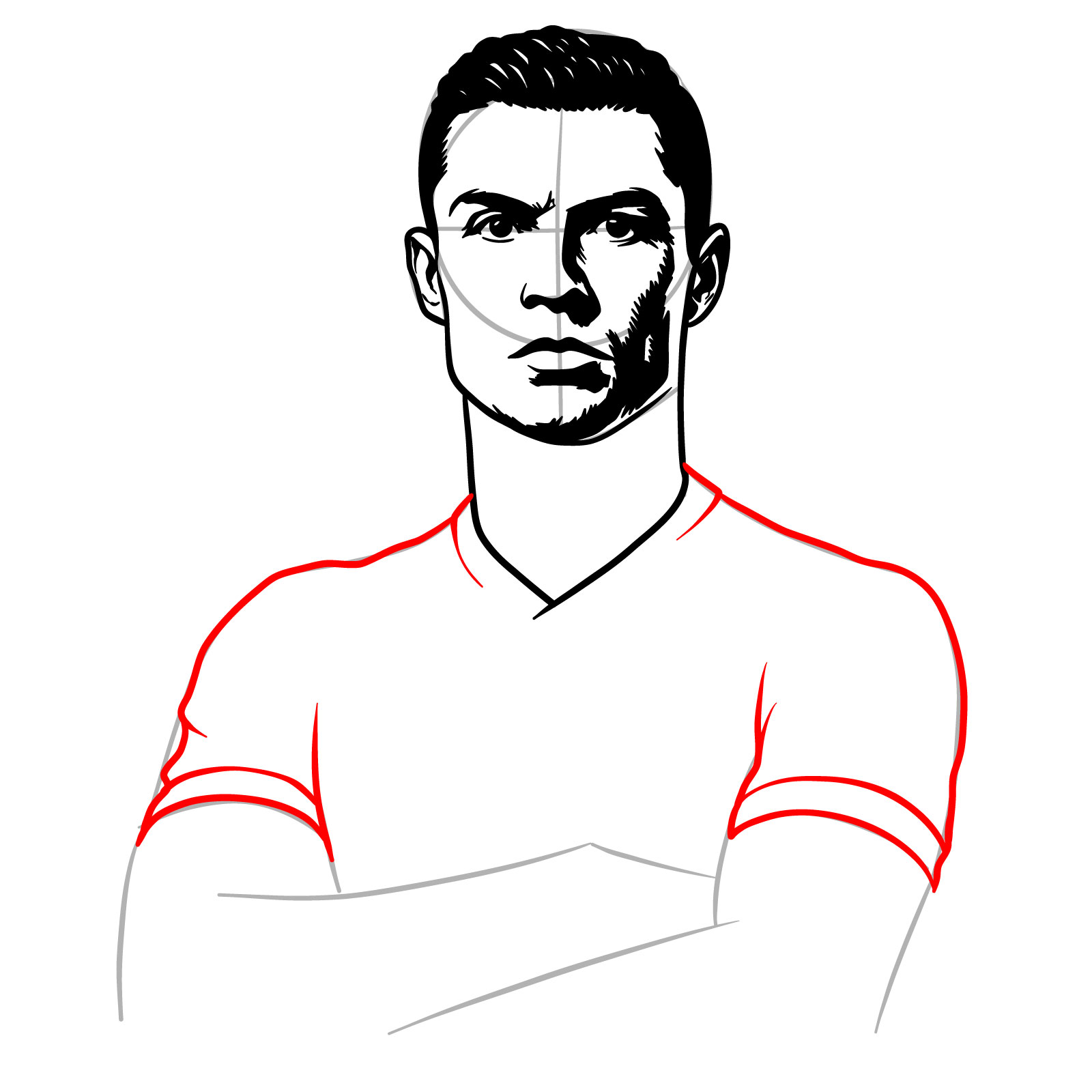How to Draw Ronaldo - step 16