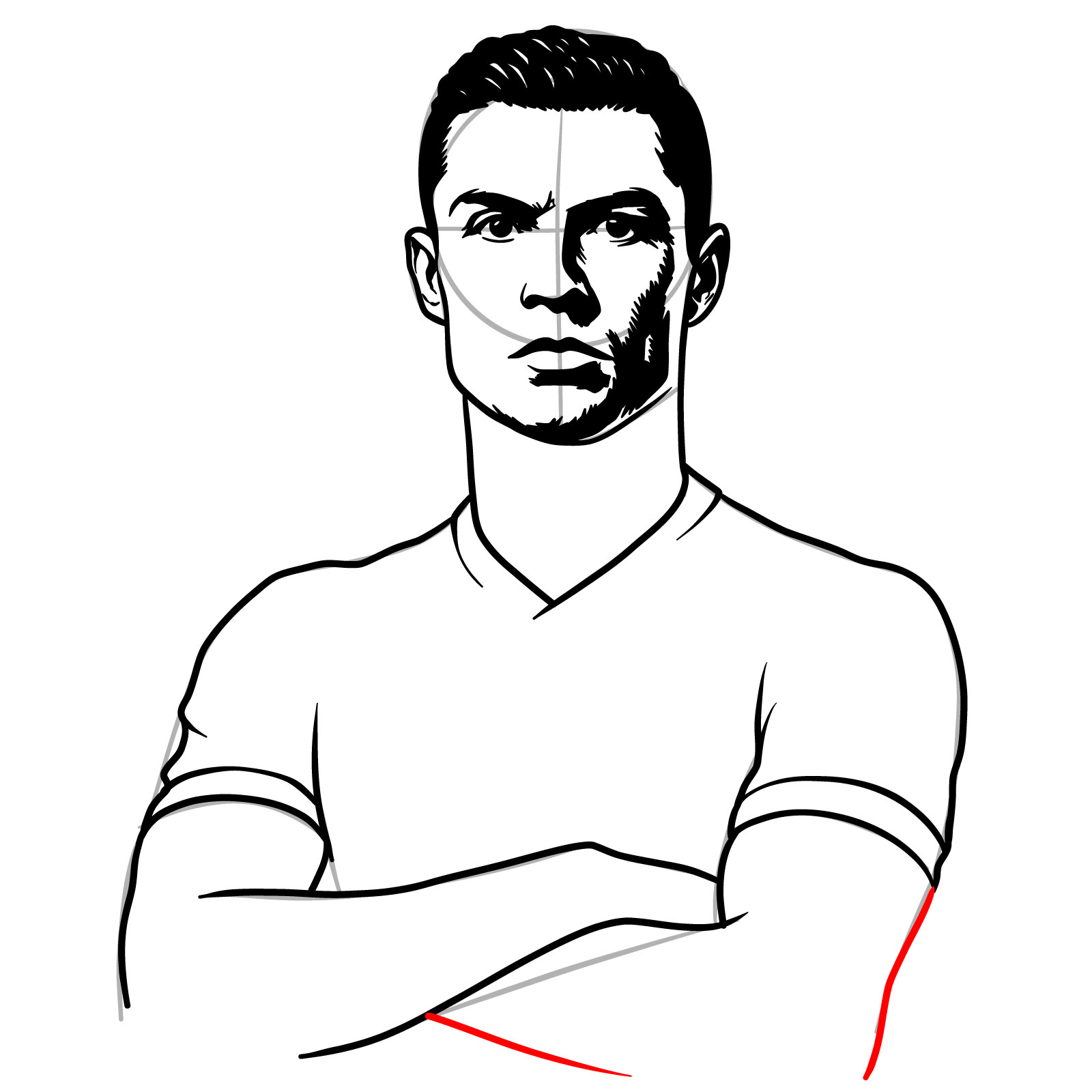 How to Draw Ronaldo - step 18