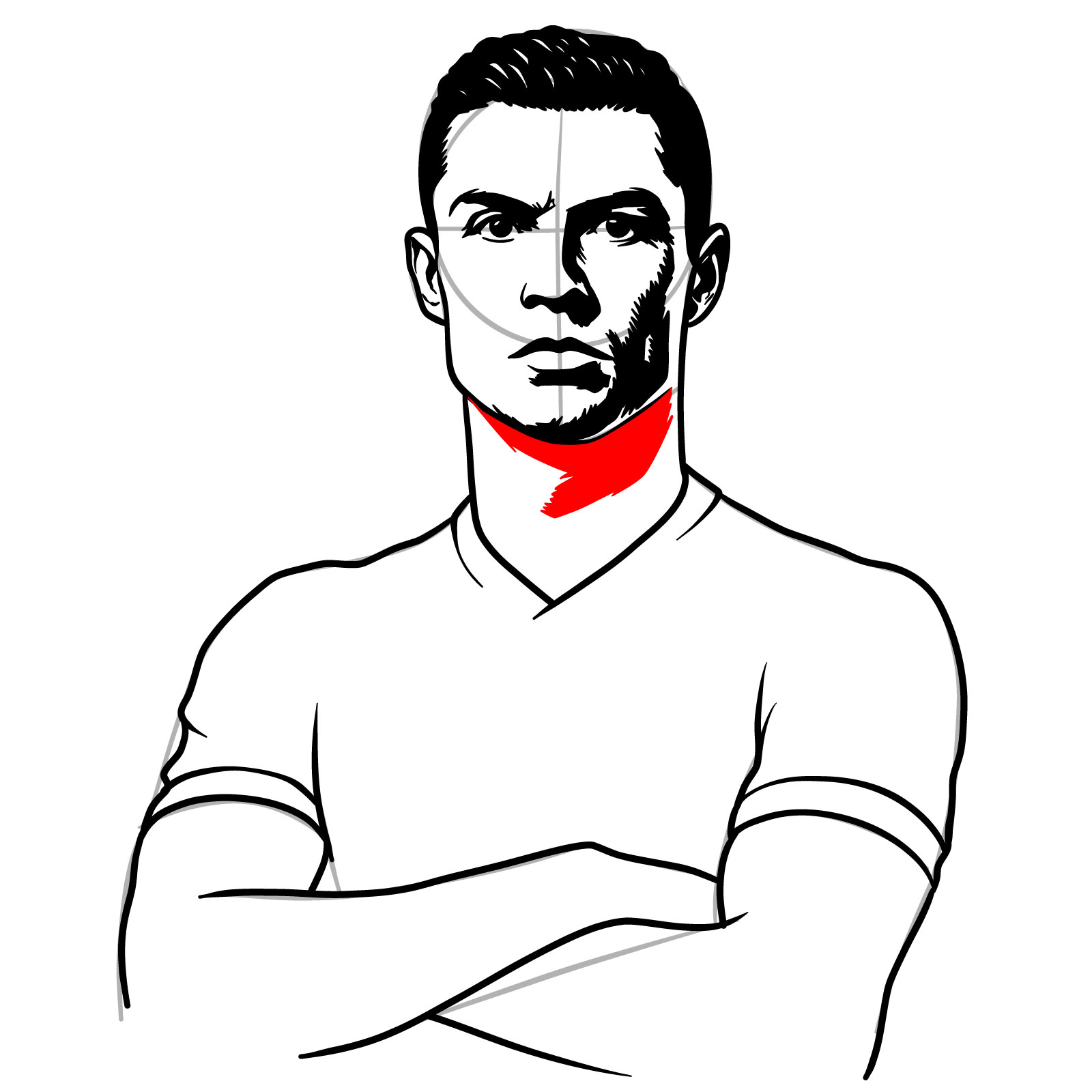 How to Draw Ronaldo - step 19