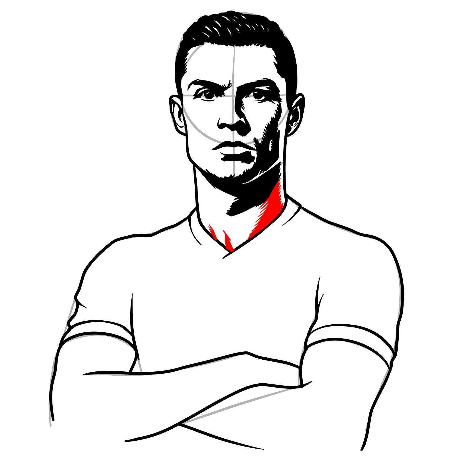 How to Draw Ronaldo - step 20