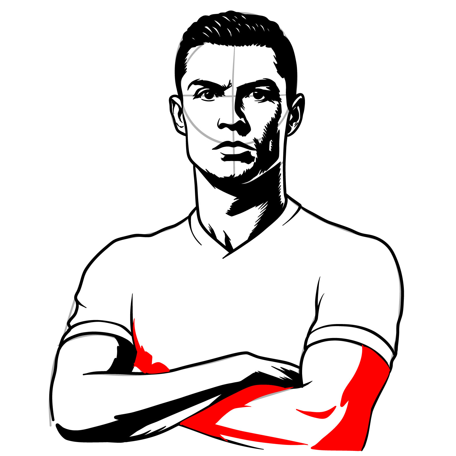 How to Draw Ronaldo - step 22