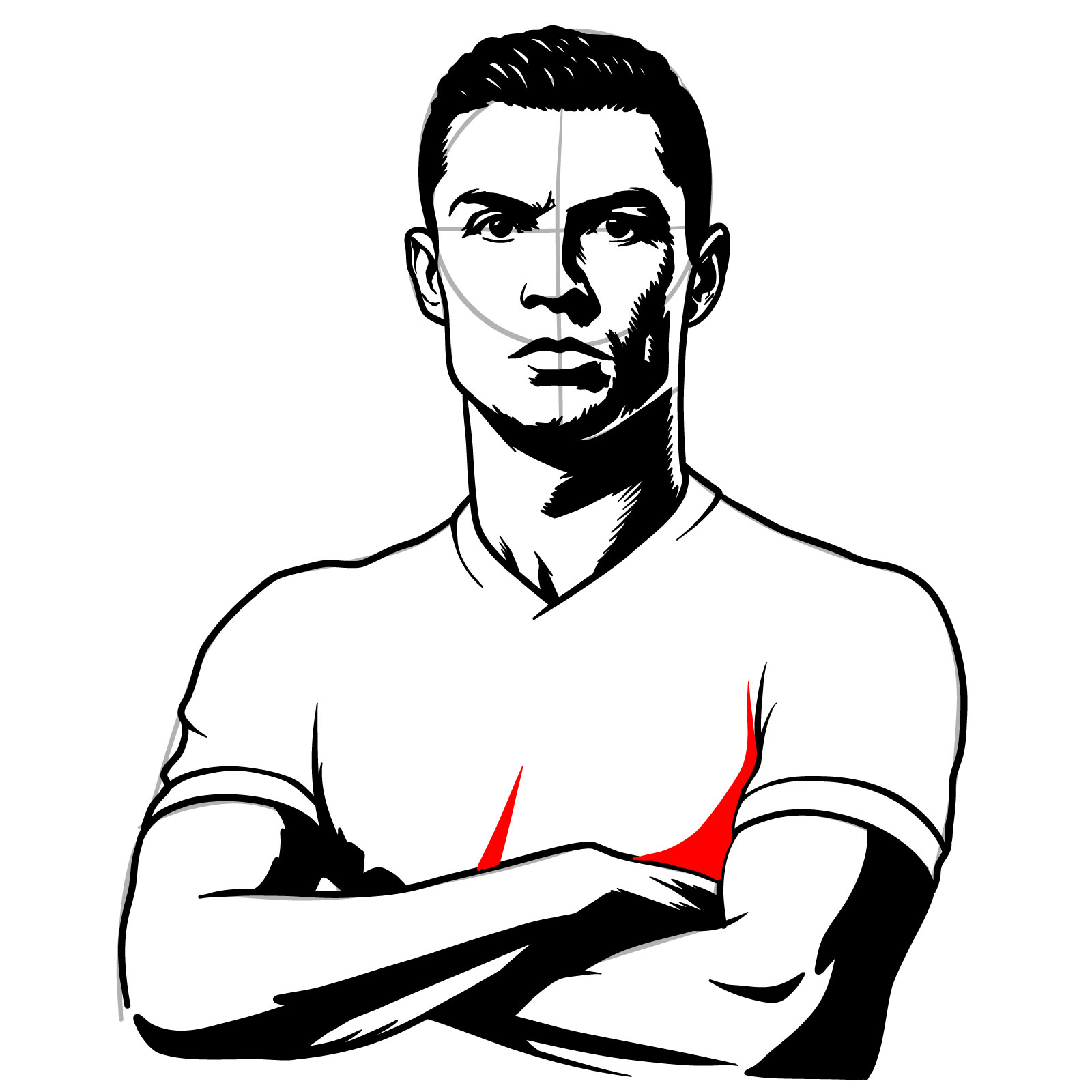 How to Draw Ronaldo - step 23