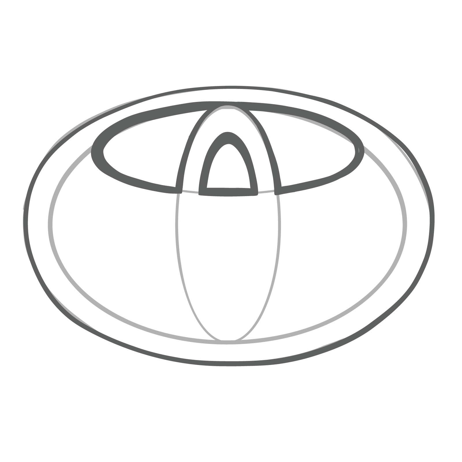 How to draw a Toyota logo - step 07