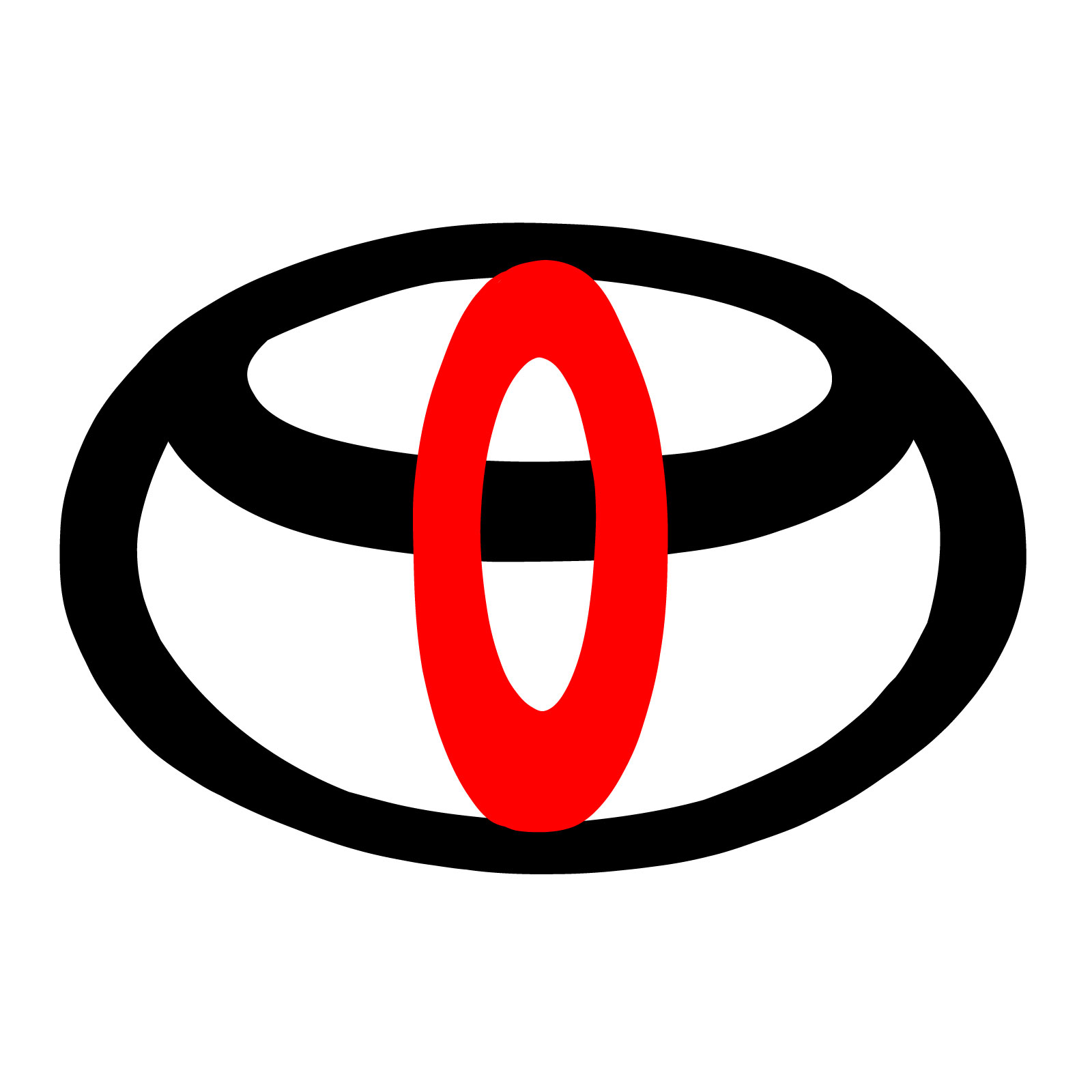 Draw a Toyota logo in 3 easy steps - step 03