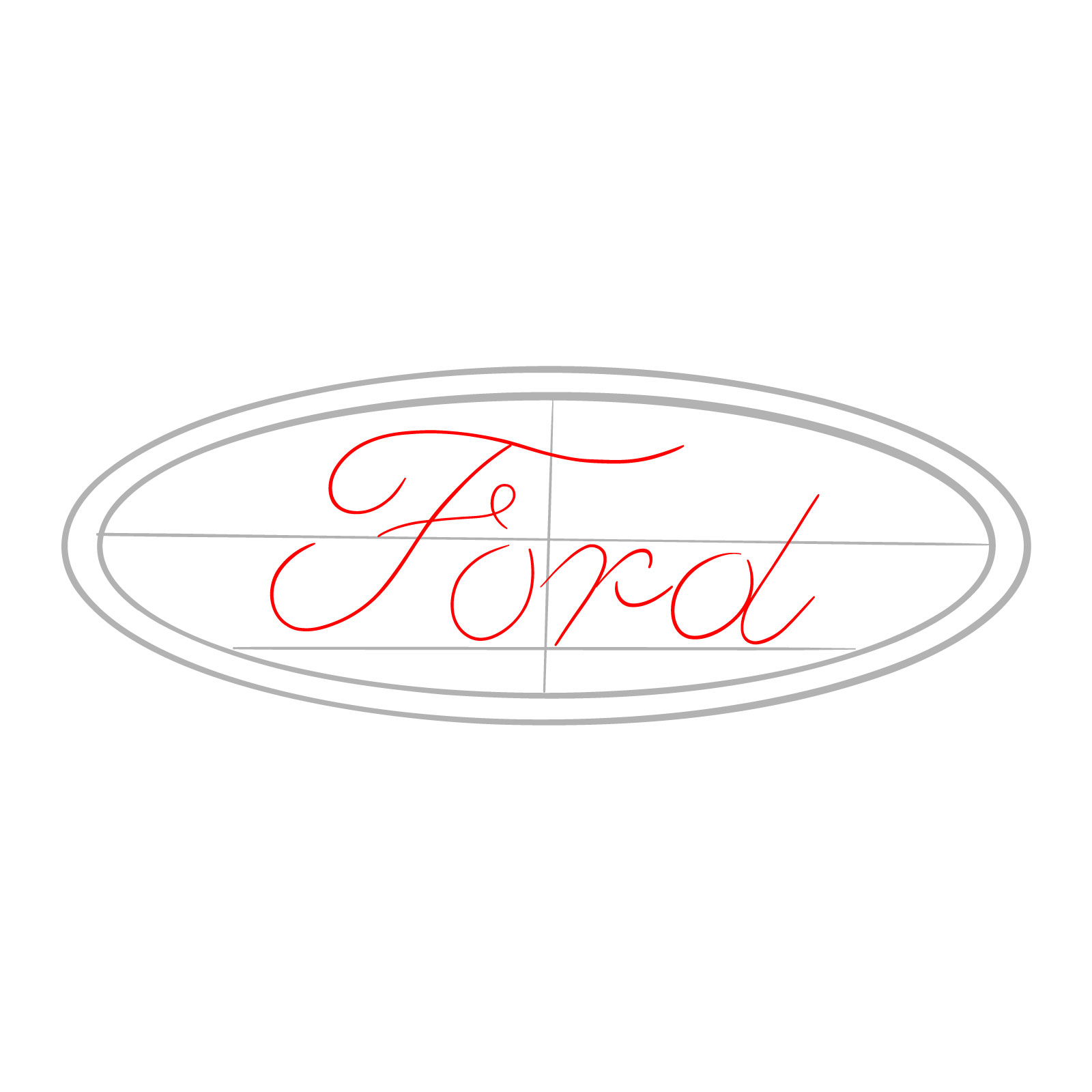 How to draw the Ford logo - step 03