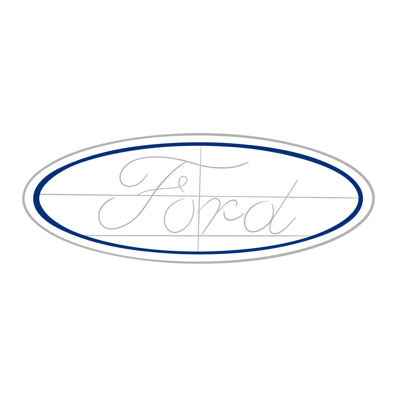 How to draw the Ford logo - step 04