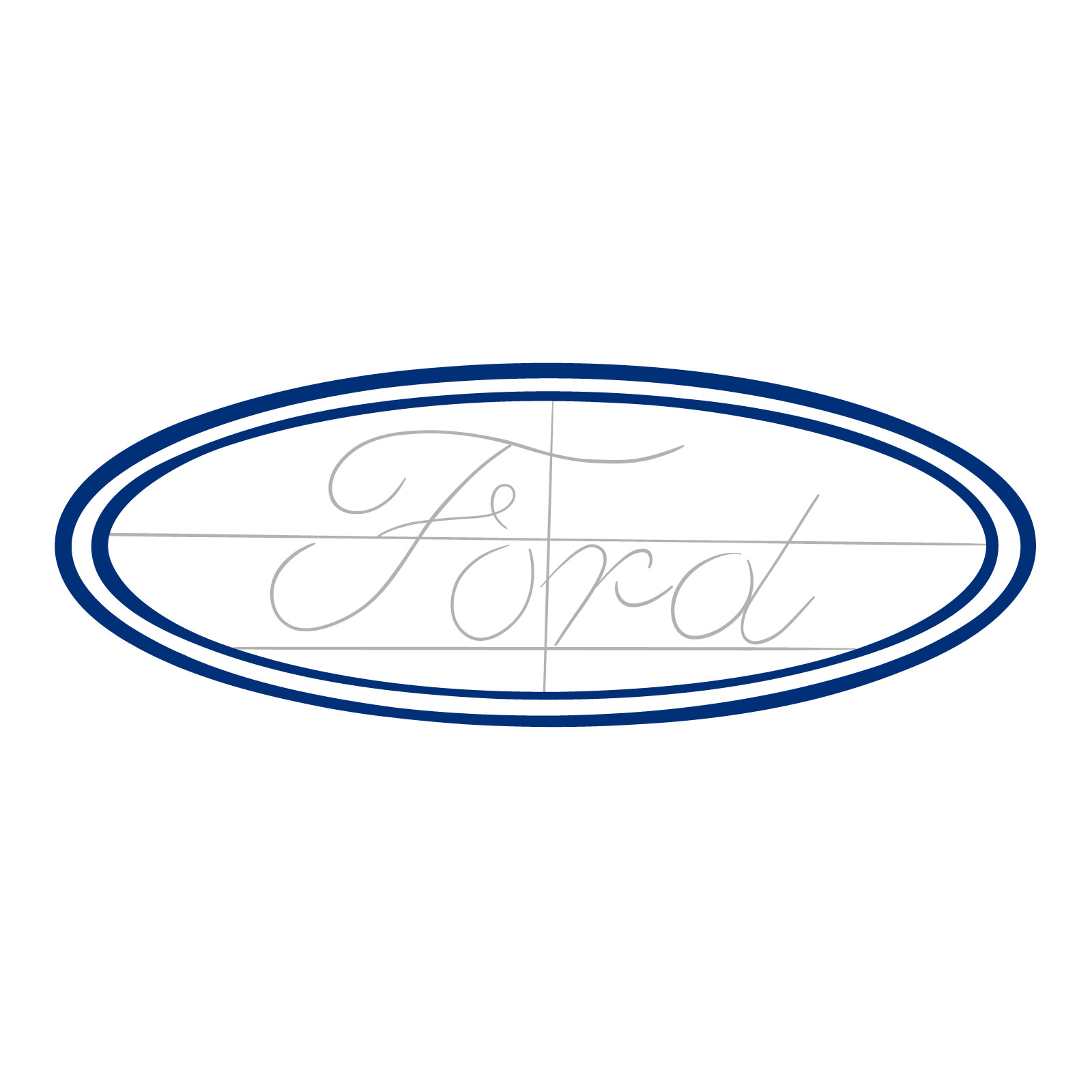 How to draw the Ford logo - step 05