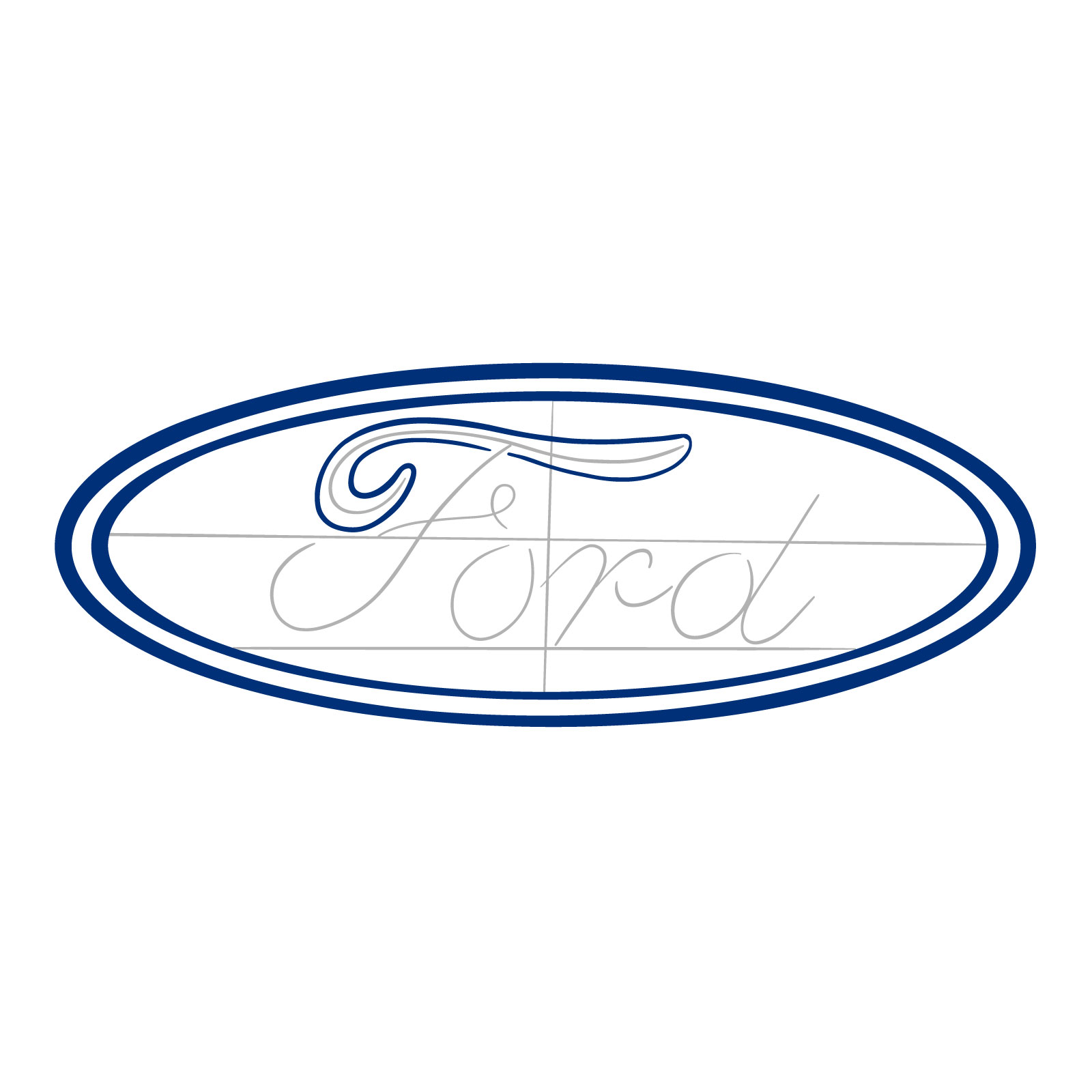 How to draw the Ford logo - step 06