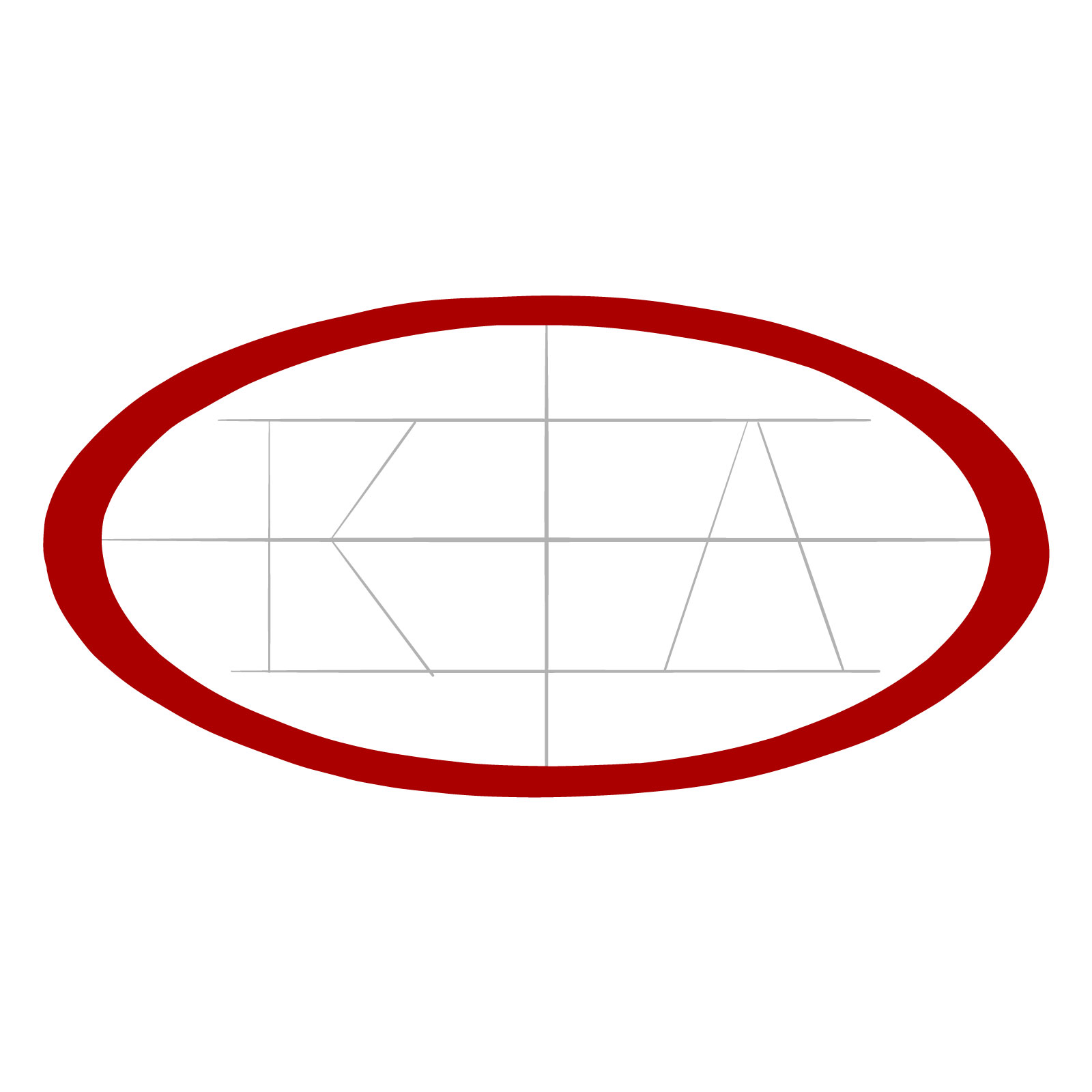 How to draw the KIA logo - step 04
