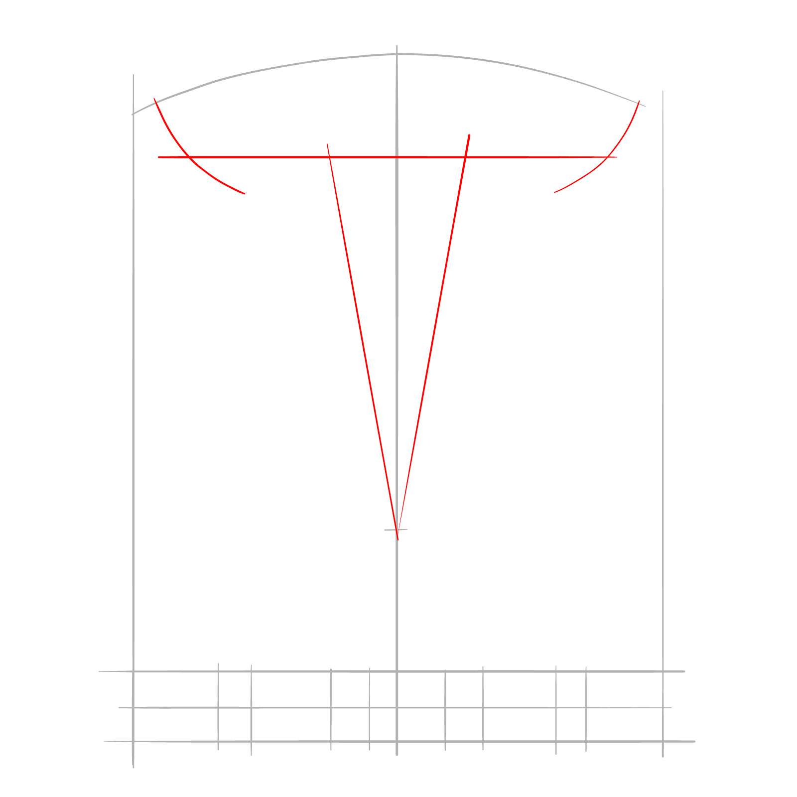 How to draw the Tesla logo - step 03