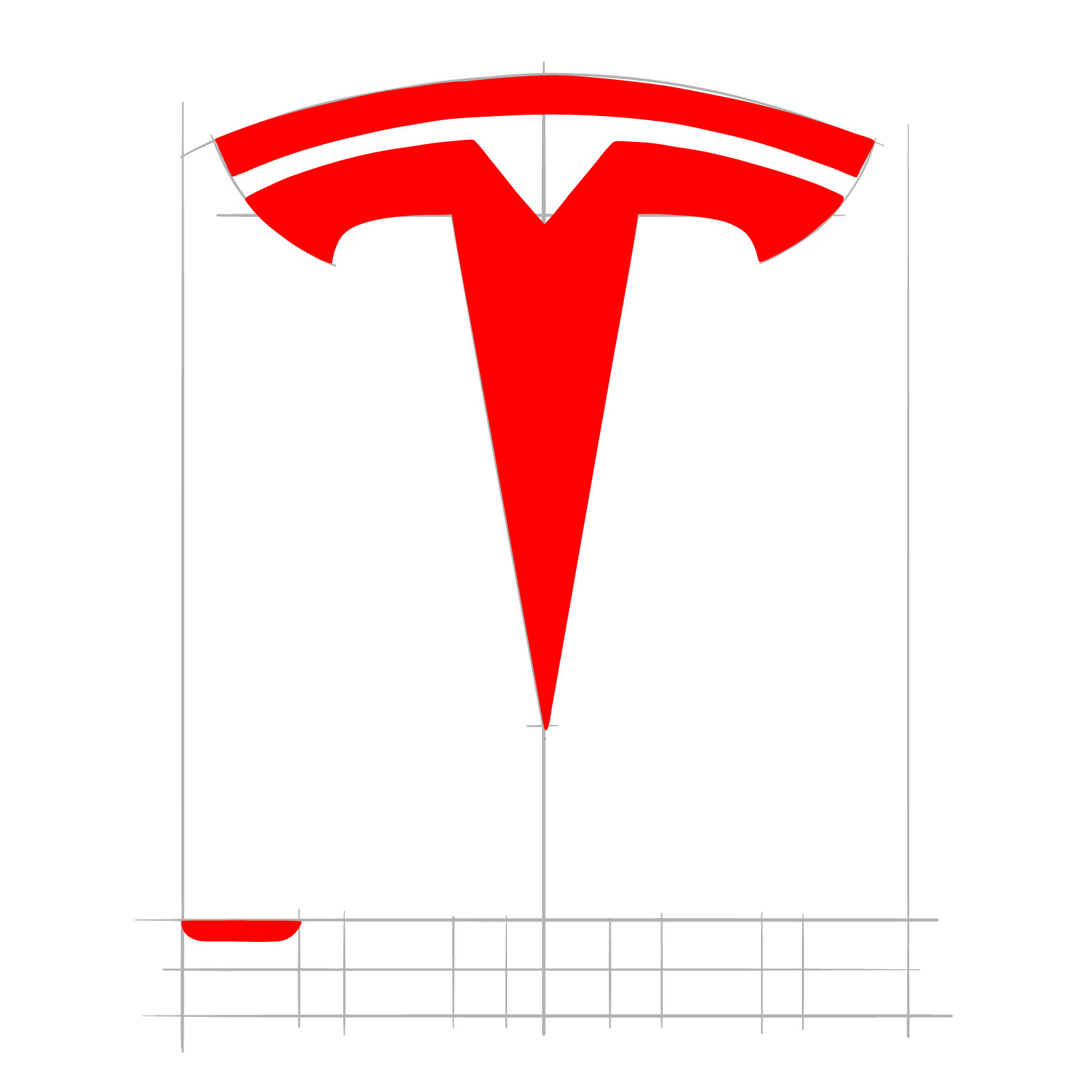 How to draw the Tesla logo - step 08