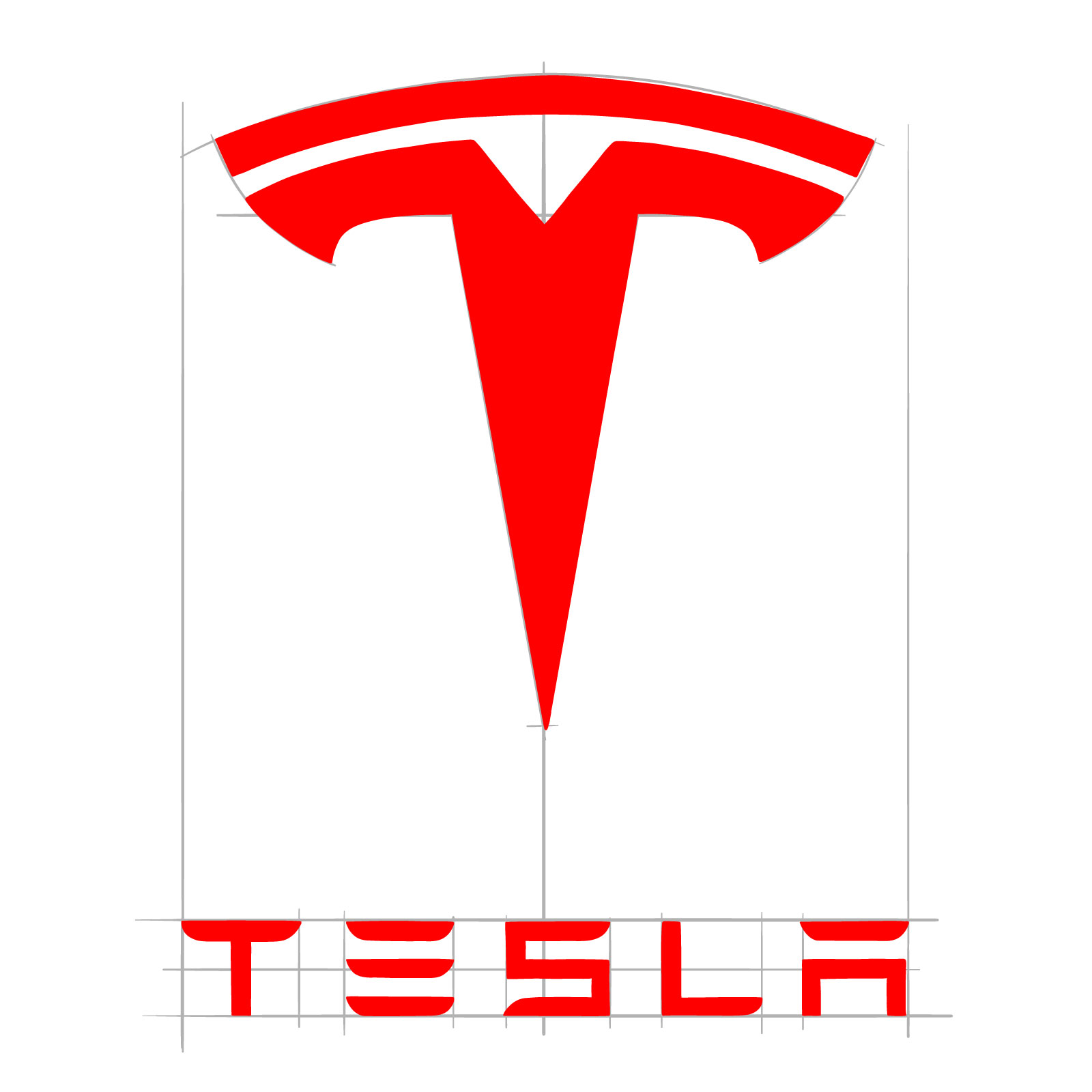 How to draw the Tesla logo - step 13