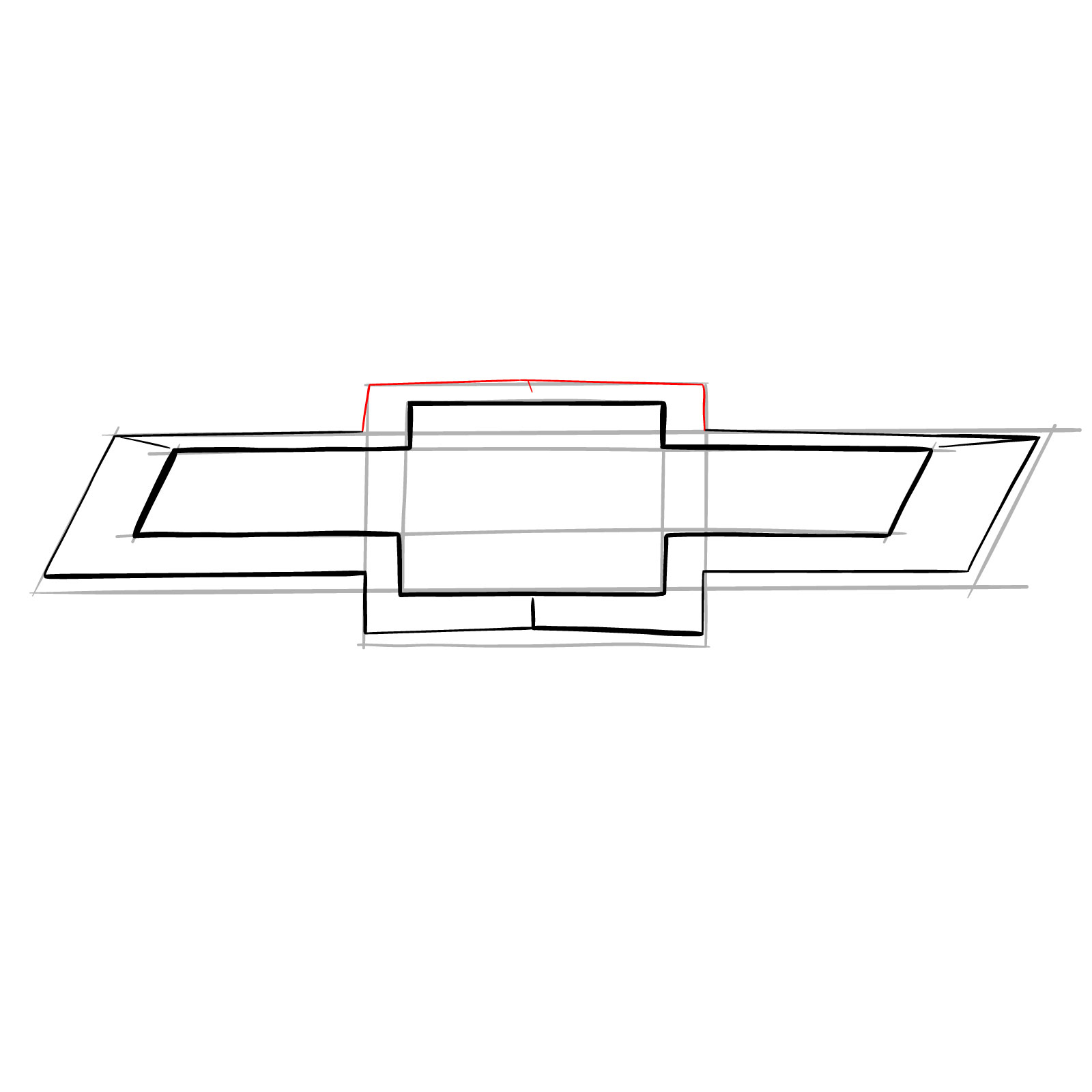 How to draw the Chevrolet logo - step 10