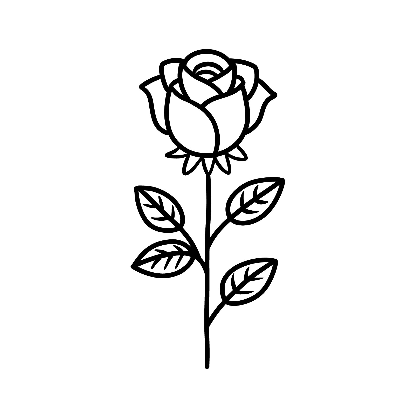 Free: Free Download - Simple Rose Drawing - nohat.cc