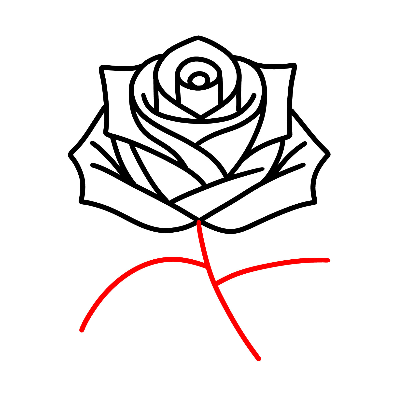 How to Draw a Rose Easy | Drawings, Roses drawing, Rosé cartoon
