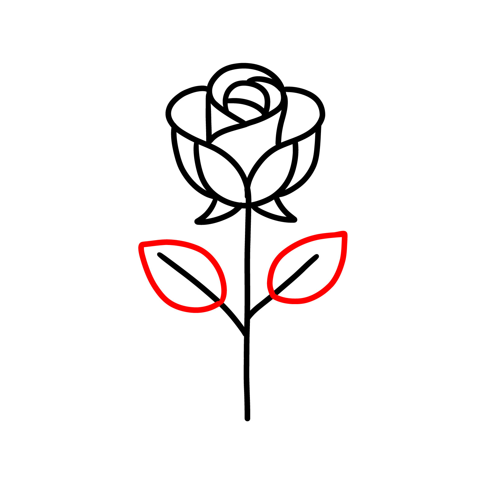 Premium Vector | Rose flower outline hand drawn.