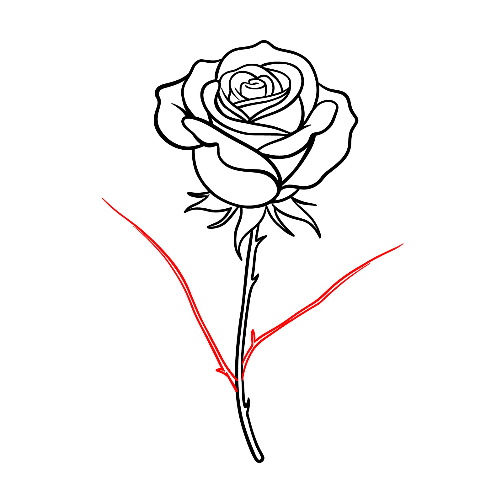 How to Draw a Black and White Rose - Really Easy Drawing Tutorial