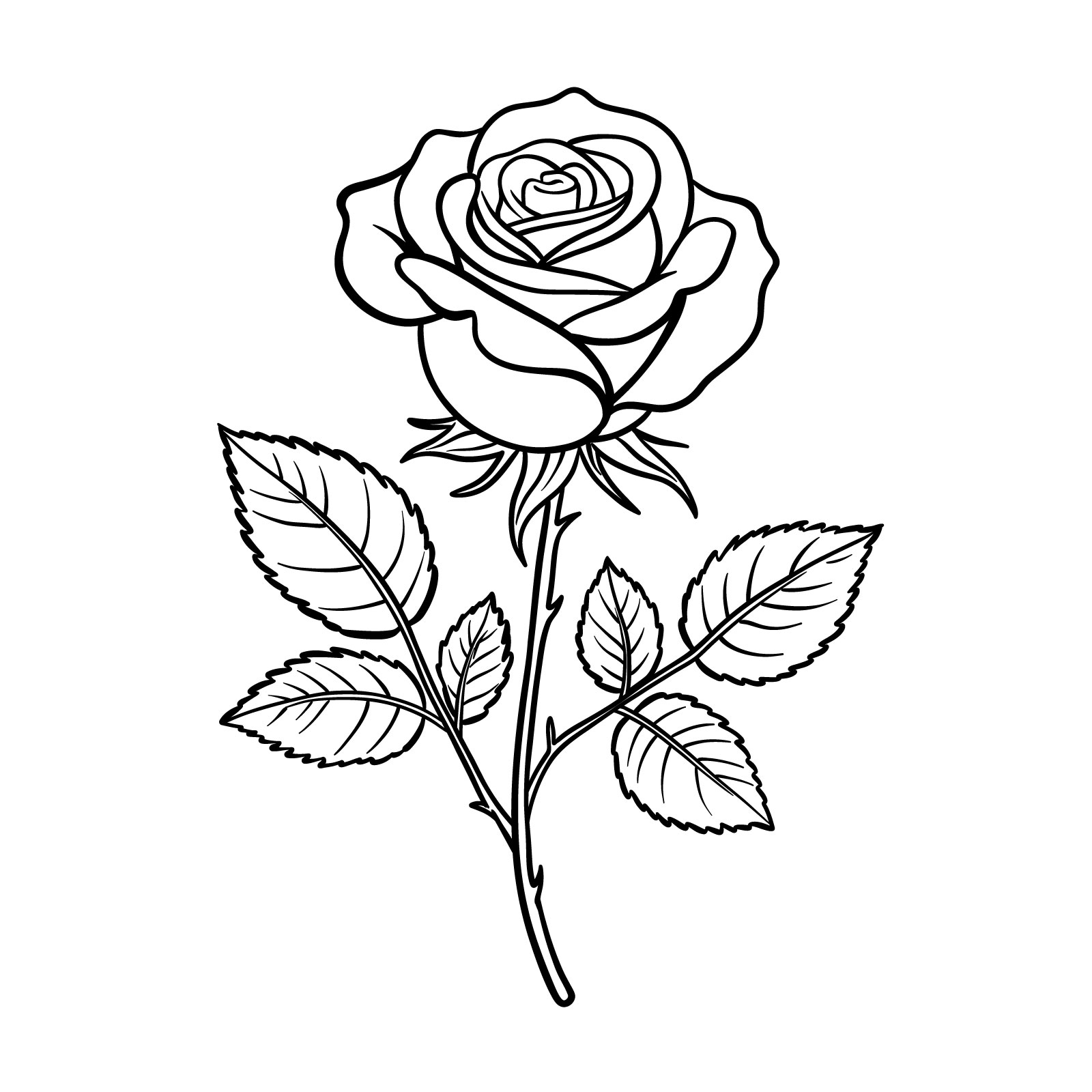 Minimal Rose Drawing