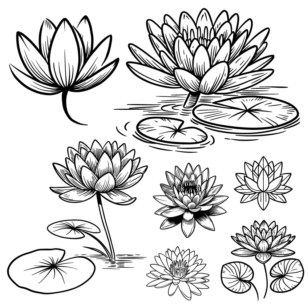 How to Draw Water Lilies: 7 Drawing Guides in One Tutorial