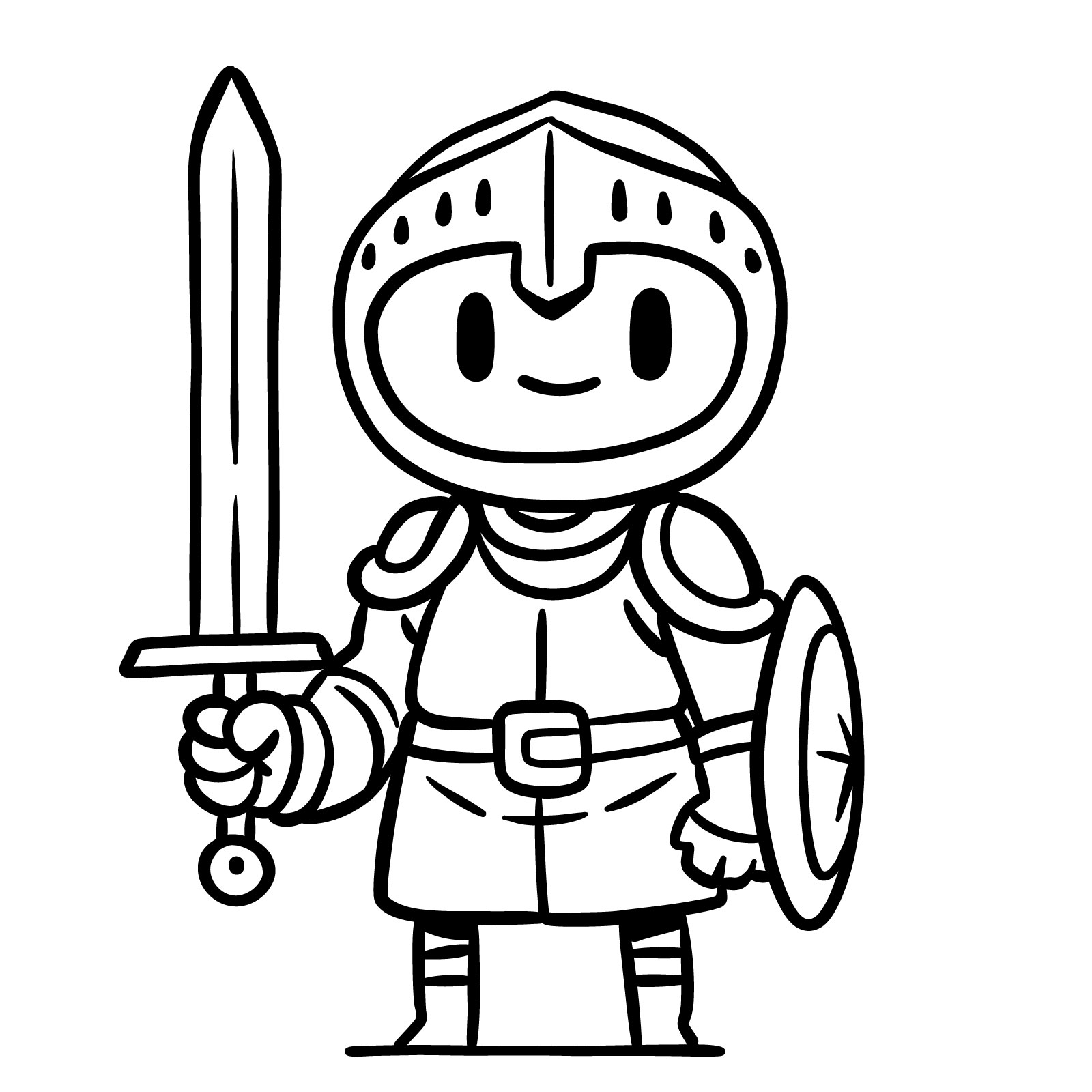 How to draw a cartoon paladin step 15: finished drawing