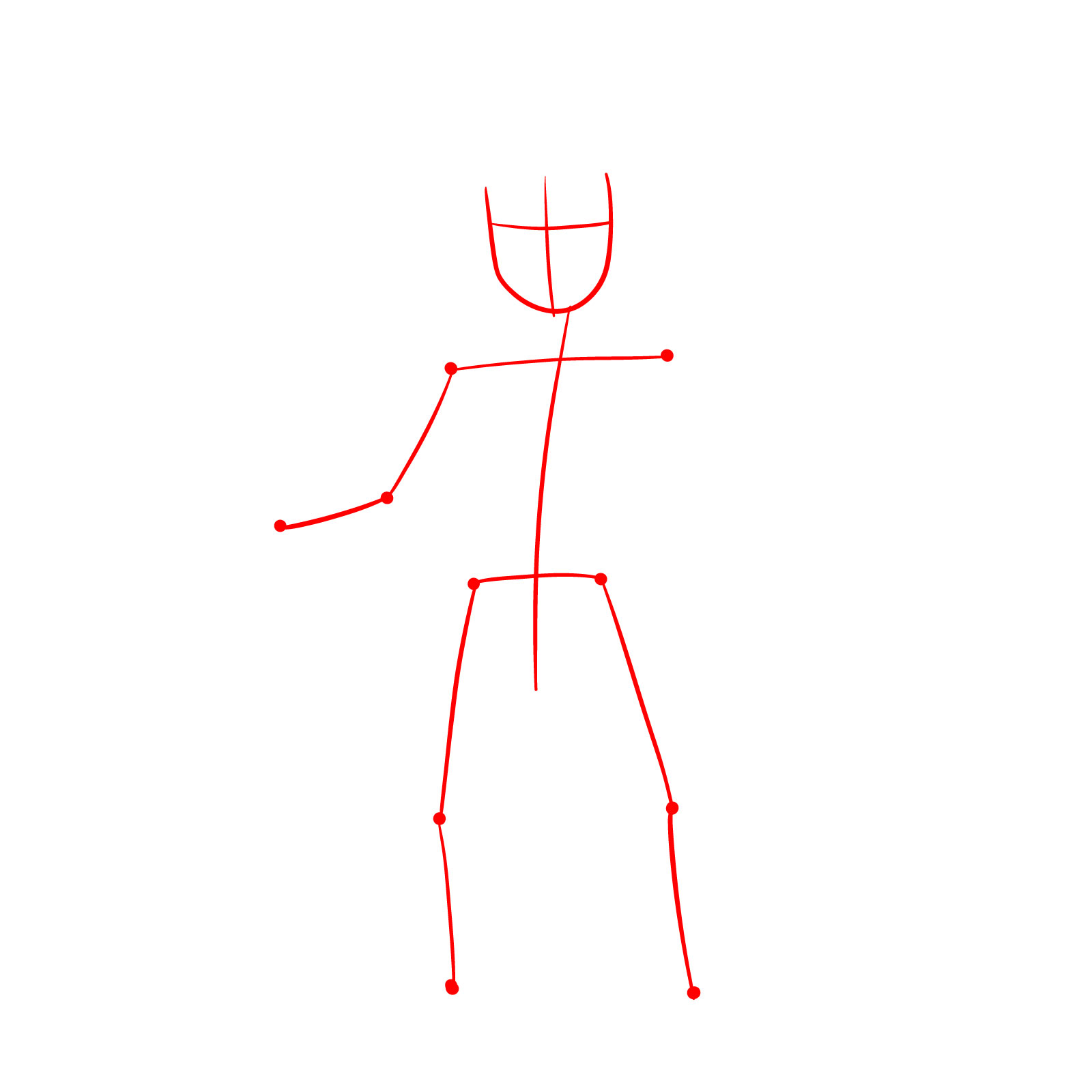 How to draw a paladin step 1: basic face and stick figure for pose