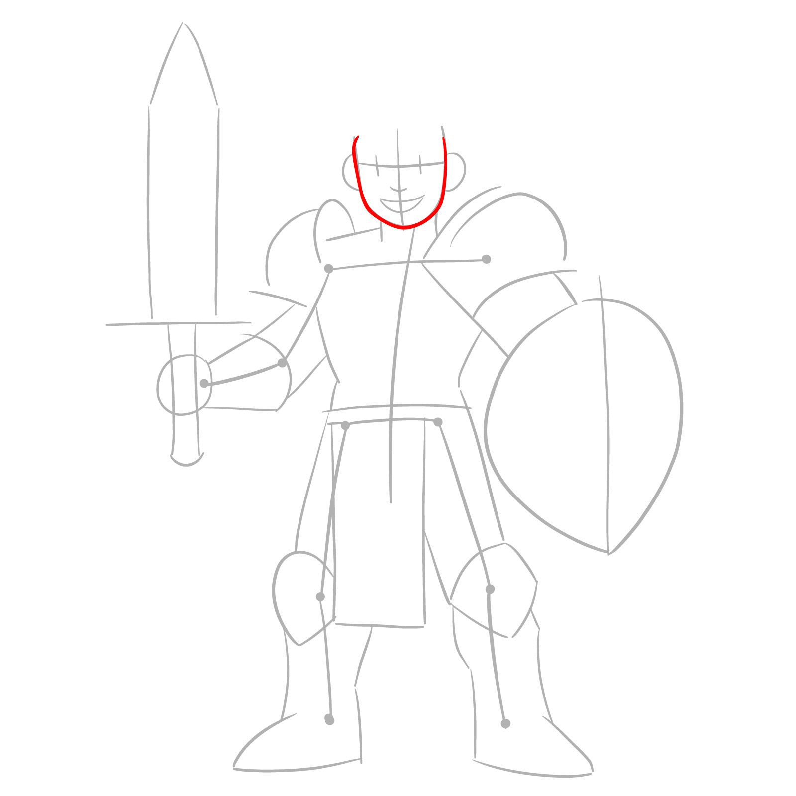 paladin drawing step 4: refining face outline