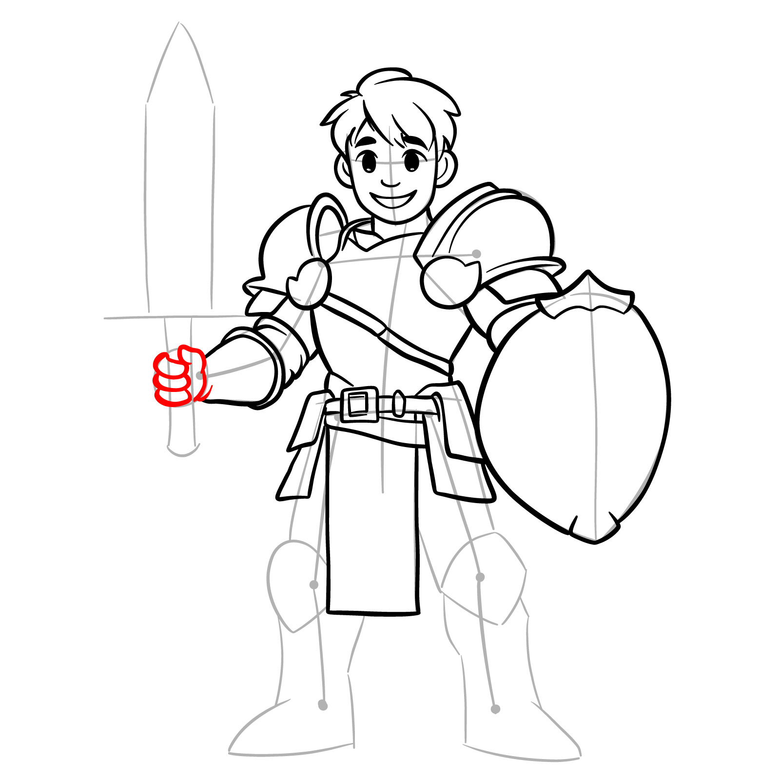How to draw a paladin - step 15