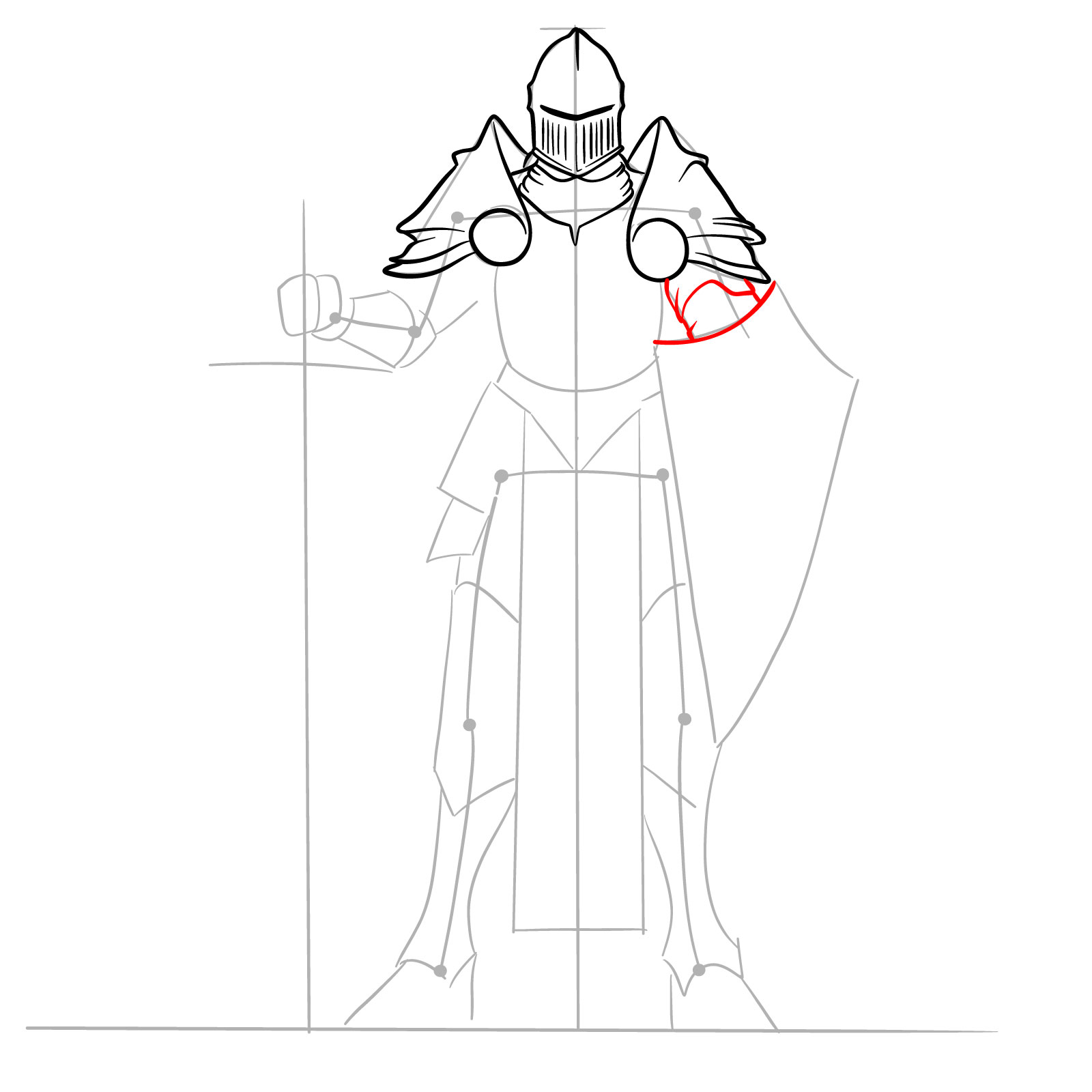 Realistic paladin step 9: arm and partial shield