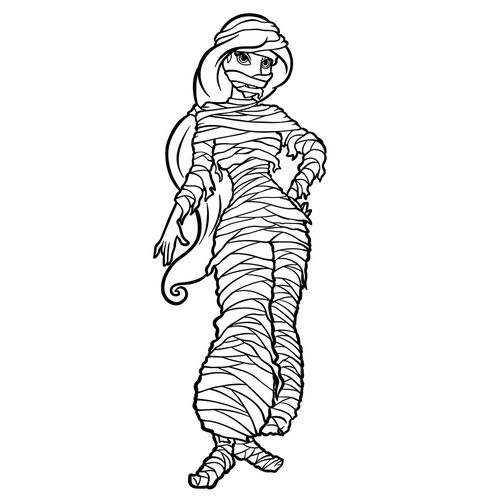 Jasmine as mummy drawing guide