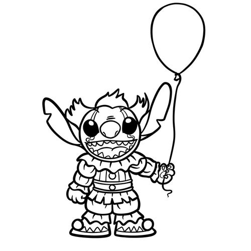 How to draw Stitch as Pennywise