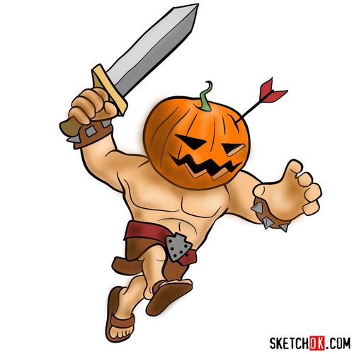How to draw a Pumpkin Barbarian