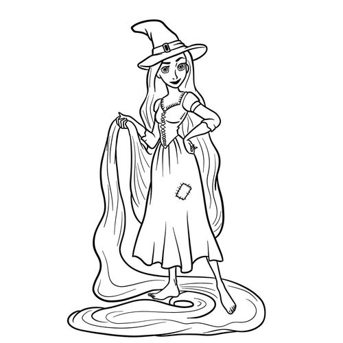 Witch Rapunzel drawing guide